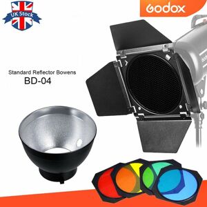 Uk Godox Bd-04 Barn Door Honeycomb Grid 4 Color Filter With Reflector For Studio Uk Godox Bd-04 Barn Door Honeycomb Grid 4 Color Filter With Reflector For Studio