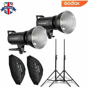 Uk 2*godox Sk400ii 400w 2.4g Studio Flash+95cm Grid Softbox+2m Light Stand Kit Uk 2*godox Sk400ii 400w 2.4g Studio Flash+95cm Grid Softbox+2m Light Stand Kit