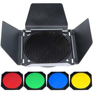 Godox Bd-04 Barn Door, Honeycomb Grid And Colour Gel Filter Set For 7" Reflector Godox Bd-04 Barn Door, Honeycomb Grid And Colour Gel Filter Set For 7" Reflector