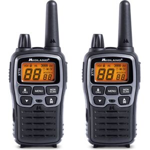 Pair Walkie Talkie Midland Xt70 Black With Tabletop Charger Pair Walkie Talkie Midland Xt70 Black With Tabletop Charger