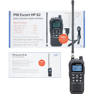 Portable Cb Radio Station Pni Escort Hp 82, Multi Standard, 4w, 12v, Am-Fm, Nrc, Portable Cb Radio Station Pni Escort Hp 82, Multi Standard, 4w, 12v, Am-Fm, Nrc,