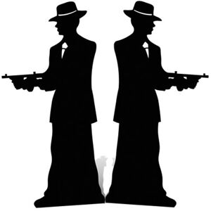 Gangster Silhouette Double Pack Cardboard Cutout Figure 185cm Tall-At Your Party Gangster Silhouette Double Pack Cardboard Cutout Figure 185cm Tall-At Your Party