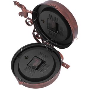 Iron Wrought Wall Clock Rooster Double Sided Antique Brass Wall Clock Round Hen Iron Wrought Wall Clock Rooster Double Sided Antique Brass Wall Clock Round Hen