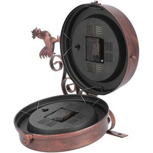 Iron Wrought Wall Clock Rooster Double Sided Antique Brass Wall Clock Round Set Iron Wrought Wall Clock Rooster Double Sided Antique Brass Wall Clock Round Set