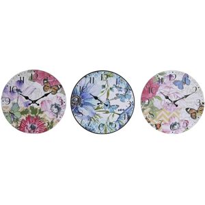DKD Home Decor Multicolour Flower Wall Clock - Wall Clock DKD Home Decor Multicolour Flower Wall Clock - Wall Clock