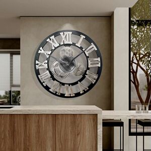 60cm Extra Large Roman Numerals Skeleton Wall Clock Big Giant Open Face Round 60cm Extra Large Roman Numerals Skeleton Wall Clock Big Giant Open Face Round