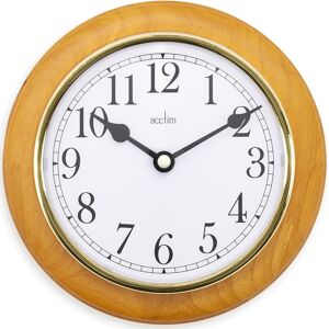 Acctim Maine Wall Clock Quartz Wood Frame Gold Bezel Cherry 20cm 24170 Acctim Maine Wall Clock Quartz Wood Frame Gold Bezel Cherry 20cm 24170