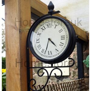 Kingfisher Double Sided Dual Clock Station Garden Outdoor Wall Mounted With Bracket 1141 Kingfisher Double Sided Dual Clock Station Garden Outdoor Wall Mounted With Bracket 1141
