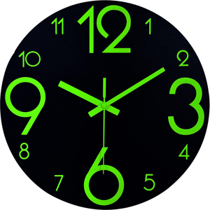 Does Not Apply Luminous Wall Clocks - 12'' Non-Ticking Silent Wooden Clock With Night Light - L Does Not Apply Luminous Wall Clocks - 12'' Non-Ticking Silent Wooden Clock With Night Light - L