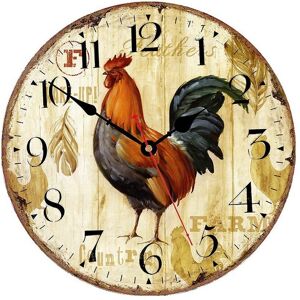 Sodial 3x(Kitchen Wall Clock 10 Inch Rustic Rooster Silent Non Ticking Wall Clock5368 Sodial 3x(Kitchen Wall Clock 10 Inch Rustic Rooster Silent Non Ticking Wall Clock5368