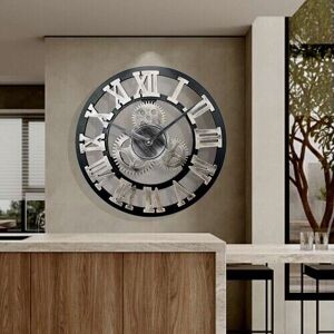 60cm Extra Large Roman Numerals Skeleton Wall Clock Big Giant Open Face Round 60cm Extra Large Roman Numerals Skeleton Wall Clock Big Giant Open Face Round