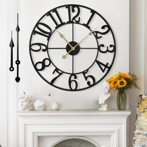 Does Not Apply Wall Clock For Living Room - 40cm Silent Non-Ticking Metal Wall Clocks Battery O Does Not Apply Wall Clock For Living Room - 40cm Silent Non-Ticking Metal Wall Clocks Battery O