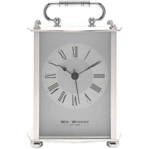 Wm. Widdop Widdop Quartz Silver Carriage Clock W2936s Wm. Widdop Widdop Quartz Silver Carriage Clock W2936s