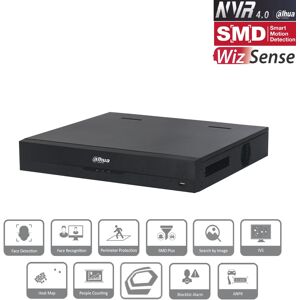 Dahua 32 Channels 1.5u 4hdd Wizsense Network Video Recorder Nvr 32tb Hdd, Black Dahua 32 Channels 1.5u 4hdd Wizsense Network Video Recorder Nvr 32tb Hdd, Black