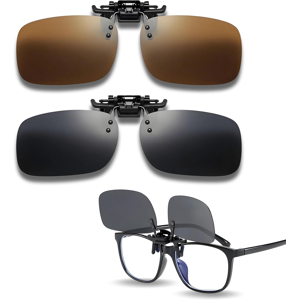 Does Not Apply 2pcs Clip On Sunglasses, Classic Polarized Flip Up Sunglasses For Men Women Anti Does Not Apply 2pcs Clip On Sunglasses, Classic Polarized Flip Up Sunglasses For Men Women Anti
