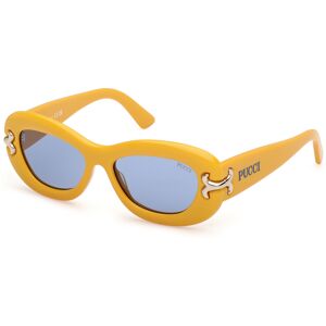 Emilio Pucci Pucci Ep0210 39v Yellow/monocolor 52/16/140 Woman Sunglasses Emilio Pucci Pucci Ep0210 39v Yellow/monocolor 52/16/140 Woman Sunglasses