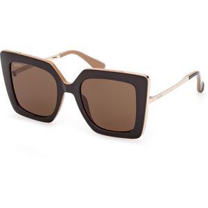 Max Mara Maxmara Mm0051 50e Dark Brown/monocolor 52/21/140 Woman Sunglasses Max Mara Maxmara Mm0051 50e Dark Brown/monocolor 52/21/140 Woman Sunglasses