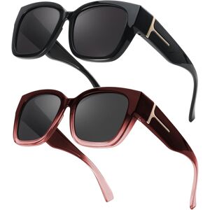 Myiaur 2 Pack Over Glasses Sunglasses For Women Polarised Oversized Frame Sun G Myiaur 2 Pack Over Glasses Sunglasses For Women Polarised Oversized Frame Sun G