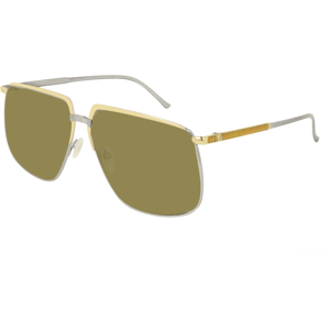 Gucci Gg0365s 003 Gold & Silver Square Sunglasses Sonnenbrille Green Lens 63mm Gucci Gg0365s 003 Gold & Silver Square Sunglasses Sonnenbrille Green Lens 63mm