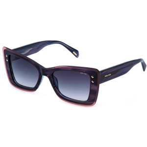 Police Splr97 09ye Top Blu/viola Lucido 53/18/140 Woman Sunglasses Police Splr97 09ye Top Blu/viola Lucido 53/18/140 Woman Sunglasses