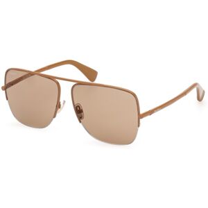 Max Mara Maxmara Mm0121 45e Shiny Light Brown 59/13/135 Woman Sunglasses Max Mara Maxmara Mm0121 45e Shiny Light Brown 59/13/135 Woman Sunglasses