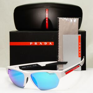Prada Sunglasses White Blue Mirror Wrap Sport Red Stripe Ps03ys Sps 03y Aai-08r Prada Sunglasses White Blue Mirror Wrap Sport Red Stripe Ps03ys Sps 03y Aai-08r