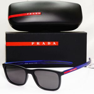 Prada Sunglasses Black Blue Square Red Stripe Ps07ov Vps 07o 15c-1o1 54mm Prada Sunglasses Black Blue Square Red Stripe Ps07ov Vps 07o 15c-1o1 54mm