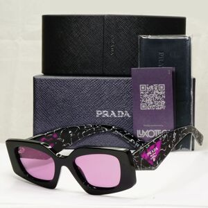 Prada Symbole Sunglasses Black Violet Marble Triangle Pr15ys Spr 15y 1ab-07q Prada Symbole Sunglasses Black Violet Marble Triangle Pr15ys Spr 15y 1ab-07q