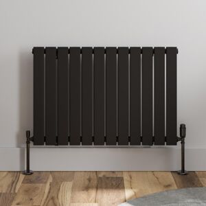 Duratherm Black Designer Radiator Horizontal Flat Single Panel Rad 600x908mm Steel Modern Duratherm Black Designer Radiator Horizontal Flat Single Panel Rad 600x908mm Steel Modern