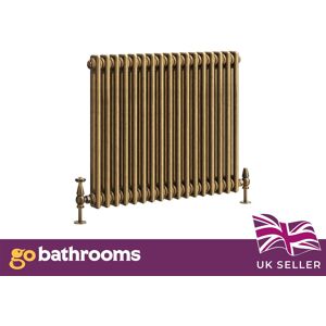 Go Bathrooms Traditional 2 Column Radiator Aged Brass Central Horizontal Radiator 600 X 785mm Go Bathrooms Traditional 2 Column Radiator Aged Brass Central Horizontal Radiator 600 X 785mm
