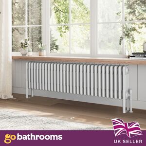 Go Bathrooms Traditional White Horizontal Radiator Quad Panel 4 Column 30 Bars 400 X 1370mm Go Bathrooms Traditional White Horizontal Radiator Quad Panel 4 Column 30 Bars 400 X 1370mm