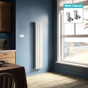 Elegant Vertical Radiator Double White Flat Panel Tall Upright Rad With Valve 1600 X 304 Elegant Vertical Radiator Double White Flat Panel Tall Upright Rad With Valve 1600 X 304