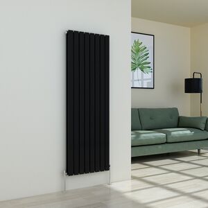 Plumb Galaxy Vertical Designer Radiator Flat Panel Modern Heating Double Black 1600 X 546mm Plumb Galaxy Vertical Designer Radiator Flat Panel Modern Heating Double Black 1600 X 546mm