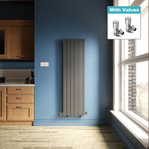 Elegant Vertical Radiator Anthracite Single Flat Panel Tall Rads 1600 X 452 With Valves Elegant Vertical Radiator Anthracite Single Flat Panel Tall Rads 1600 X 452 With Valves