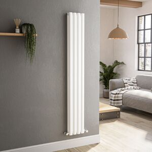 Sorrento White Vertical Oval Designer Radiator 1600x236mm Double Pa Vd4-1600-Wco Sorrento White Vertical Oval Designer Radiator 1600x236mm Double Pa Vd4-1600-Wco