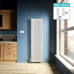 Elegant Vertical Radiator Double 1800x480 White Oval Column Tall Rads With Tr Valves Elegant Vertical Radiator Double 1800x480 White Oval Column Tall Rads With Tr Valves