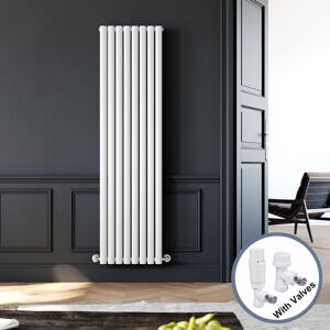 Elegant White Vertical Column Radiator Double Panel Tall Rads 1800x480mm With Tr Valves Elegant White Vertical Column Radiator Double Panel Tall Rads 1800x480mm With Tr Valves