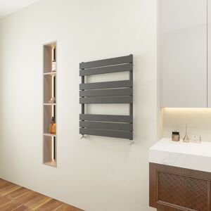 Showerenclosuresonline Anthracite Towel Rail Radiator Heated Flat Panel Bathroom Warmer 800x600mm Showerenclosuresonline Anthracite Towel Rail Radiator Heated Flat Panel Bathroom Warmer 800x600mm