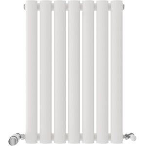 Ibathuk Radiator Horizontal Single Panel Oval Columns Modern Matt White 600x420mm Ibathuk Radiator Horizontal Single Panel Oval Columns Modern Matt White 600x420mm