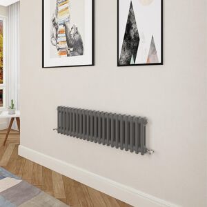 Aica Traditional Cast Iron Style Radiator Horizontal 300x1010mm 2 Column Anthracite Aica Traditional Cast Iron Style Radiator Horizontal 300x1010mm 2 Column Anthracite