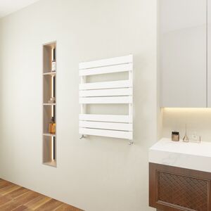 Showerenclosuresonline White Towel Rail Radiator Heated Flat Panel Bathroom Warmer 800x600mm Showerenclosuresonline White Towel Rail Radiator Heated Flat Panel Bathroom Warmer 800x600mm