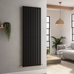 Riace Midnight Black Vertical Flat Designer Radiator 1600x544mm Sin Vs8-1600-Bcf Riace Midnight Black Vertical Flat Designer Radiator 1600x544mm Sin Vs8-1600-Bcf