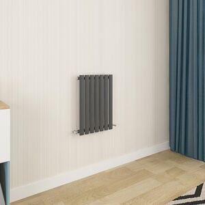 Aica Oval Column Radiator Horizontal Central Heating Rad 600x413mm Single Anthracite Aica Oval Column Radiator Horizontal Central Heating Rad 600x413mm Single Anthracite