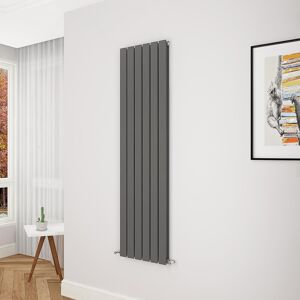 Aica Flat Panel Radiator Vertical Central Heating Rad 1600x408mm Double Anthracite Aica Flat Panel Radiator Vertical Central Heating Rad 1600x408mm Double Anthracite