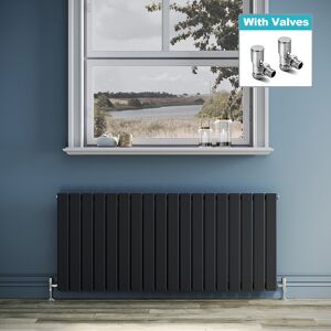 Elegant Horizontal Radiator Anthracite Single Flat Panel Heating Rad 600x1368 With Valve Elegant Horizontal Radiator Anthracite Single Flat Panel Heating Rad 600x1368 With Valve