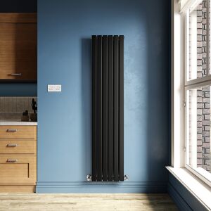 Elegant Vertical Radiator Black Single Flat Panel Central Heating Tall Rads 1800 X 408mm Elegant Vertical Radiator Black Single Flat Panel Central Heating Tall Rads 1800 X 408mm