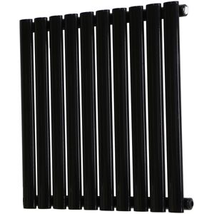 Plumb Galaxy Horizontal Designer Radiator Oval Flat Panel Single Black 600x591mm Plumb Galaxy Horizontal Designer Radiator Oval Flat Panel Single Black 600x591mm