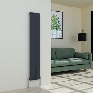 Plumb Galaxy Vertical Designer Radiator Flat Panel Heating Single Anthracite 1600 X 274mm Plumb Galaxy Vertical Designer Radiator Flat Panel Heating Single Anthracite 1600 X 274mm