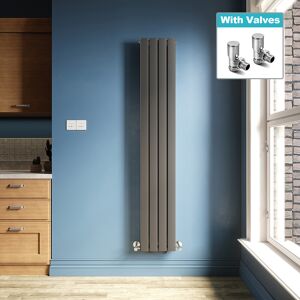 Elegant Vertical Radiator 1800 X 300 Single Anthracite Flat Panel Tall Rads With Valves Elegant Vertical Radiator 1800 X 300 Single Anthracite Flat Panel Tall Rads With Valves
