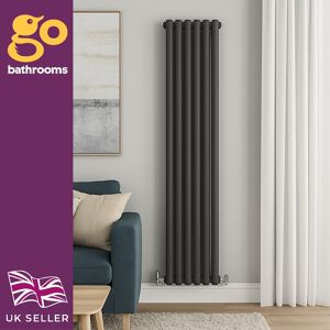 The Bath People Grey Double Radiator Traditional Vertical 2 Column Panel Rad 1800 X 290mm The Bath People Grey Double Radiator Traditional Vertical 2 Column Panel Rad 1800 X 290mm